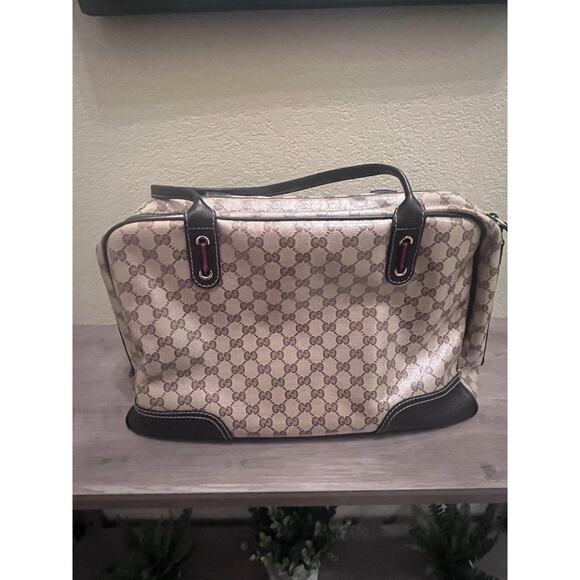 Gucci GG Canvas Leather Trim Tote Bag 29509 Web Detail w/ Legit App Tag - Picture 2 of 10